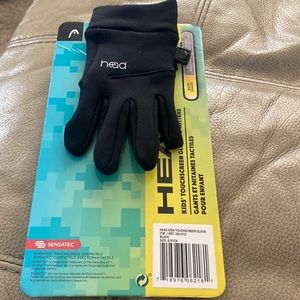 HEAD Kids Touchscreen Black Gloves Size S New